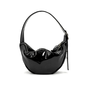 Nouveau sac fourre-tout tendance au design moderne, noir glamour avec détails œillets, bandoulière et poche intérieure. - Product Image 2