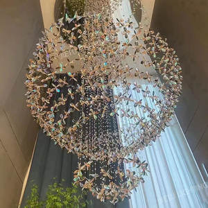 Lampadario moderno personalizzato a goccia di pioggia in vetro a farfalla lungo per soggiorno decorativo Design a goccia di pioggia - Product Image 5