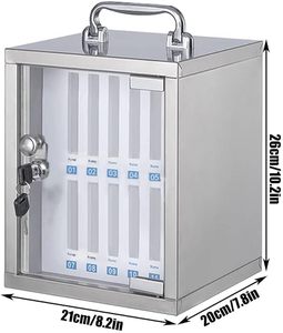 Wall-Mounted Cell Phones <b>Storage</b> <b>Cabinet</b> Metal <b>Locker</b> Cell Phone <b>Locker</b> Box with Door Lock Keys for School Classroom Gym Office - Product Image 1