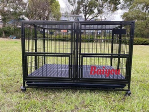 Chenil pour chien en fer pliable d'intérieur Cage pour animaux de compagnie simple à installer avec <span class=keywords><strong>double</strong></span> porte en métal - Product Image 3