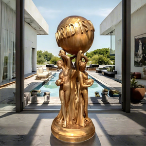 Statua in bronzo fuso YOUFINE per interni ed esterni, scultura a grandezza naturale '<span class=keywords><strong>Il</strong></span> <span class=keywords><strong>mondo</strong></span> <span class=keywords><strong>è</strong></span> <span class=keywords><strong>tuo</strong></span>' - Product Image 1