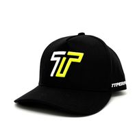 Casquette de baseball structurée noire à deux tons, personnalisable avec broderie monogramme, vente en gros