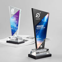 Trophées en cristal personnalisés avec logo en couleur pleine, vente en gros, MH-MJ0709