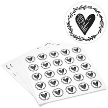 Pegatina adhesiva en forma de corazón, pegatina decorativa autoadhesiva redonda con barnizado mate para decoración del hogar, sellado de regalos de boda - Product Image 2