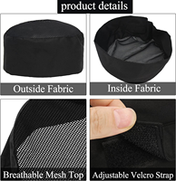 Chapeau de Chef en Tissu Uniforme Respirant avec Maille Réglable pour Barbecue Grill Cook Travail Coton Restaurant Uniforme