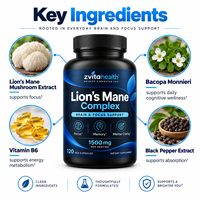 Capsules d'extrait de champignon crinière de lion ZILI (Hericium Erinaceus) – Soutien cérébral, Nootropique, Complément beauté