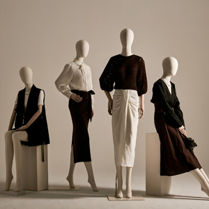 High-end Female Full-body Fabric-covered Dress Form | Fiberglass Multi-joint <b>Standing</b> Pose - Product Image 2