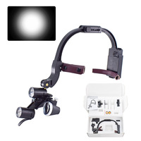 Loupes binoculaires de phare dentaire à LED 2.5X 3.5X Type de bandeau avec loupe numérique basse vision de phare à LED 5W