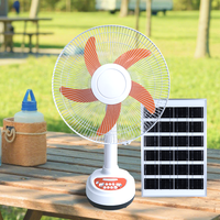Ventilateur solaire AC/DC 12 TA12 avec batterie au plomb 6V4.5Ah, 3 vitesses de vent, oscillation mécanique, LED, banque d'alimentation USB, recharge solaire