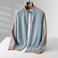 Cardigan en laine pure tricoté épais pour homme, automne-hiver, demi-zip, style décontracté, vente en gros usine