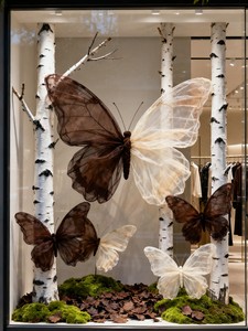 Set de Decoración de Mariposas Gigantes de Organza Artificial, Ecológicas, de Lujo, Color Marrón Beige, para Escaparates, Tiendas, Galerías de Arte - Product Image 5