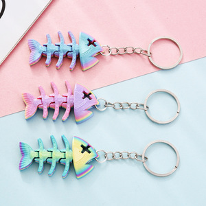 Porte-clés en PLA imprimé en 3D, motif arête de poisson dégradé, jouet animal articulé et mobile, pendentif créatif pour sac, modèle 2026 - Product Image 3