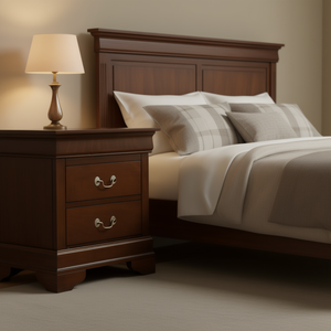 Glory Furniture Table de chevet Louis Philippe à 2 tiroirs, meuble de rangement en bois pour chambre à coucher, finition Cappuccino - Product Image 2