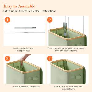 <span class=keywords><strong>Cesto</strong></span> de <span class=keywords><strong>Ropa</strong></span> <span class=keywords><strong>Sucia</strong></span> con Ruedas JQ, <span class=keywords><strong>Cesto</strong></span> de <span class=keywords><strong>Ropa</strong></span> <span class=keywords><strong>Sucia</strong></span> Alto con Ruedas y Tapa de 75L <span class=keywords><strong>para</strong></span> Lavandería, Dormitorio y Baño - Product Image 6