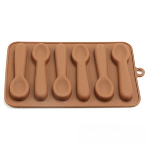 6 Cavity Spoons Lollipop Chocolate Mold DIY Candy Pudding Cake <b>Baking</b> Mold - Product Image 3