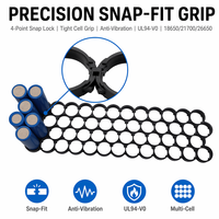 Support de fixation pour cellules de batterie en ABS+PC à motif zigzag, 4S12P 8S5P pour 18650 21700 26650