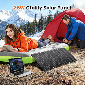 ALECTER 36W Panneau Solaire Pliable Portable en Silicium Monocristallin, Chargeur Étanche IP65, Double Sortie USB-A Type-C, Noir 23% 12 - Product Image 2