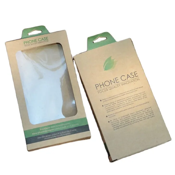 Caixa de embalagem de papel de embalagem biodegradável, para casos de telefone, design personalizado, pacote de varejo impresso para o caso do telefone