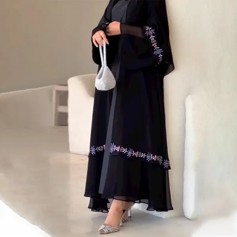 2024 islamische kleidung premium kleid offen benutzerdefiniert knöpfe offen abaya damen muslimisches kleid