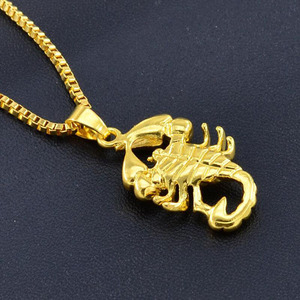 G1612 Hip Hop Punk bijoux Scorpion longue chaîne couleur or pendentif Scorpion collier pour homme - Product Image 3