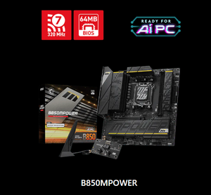 Placa base M SI B850M POWER AM5 mATX DDR5 PCIe 5.0 M.2 2.5G LAN estable para computadora de escritorio, compatible con CPU AMD Ryzen - Product Image 3