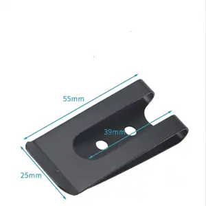 55*25mm double black oxide stamping metal sheet hole clasp spring fastener holster sheath belt clip for wallet money