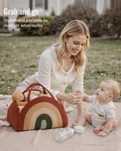KUYUE-Panier pliant en corde tissé pour bébés, organisateur de couches pour nouveau-nés, garçons et filles - Product Image 2