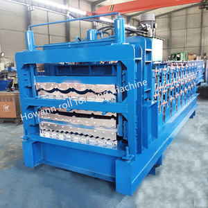Automatic Three Layer Trapezoid Metal <b>Sheet</b> Roll Former Ibr Trapezoidal Rolling Plate Maker Roof <b>Tile</b> Forming Machine - Product Image 4