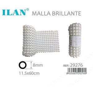 Rete di perle lucide Ilan 8mm 11.5x60cm per decorazioni di abbigliamento - Product Image 2