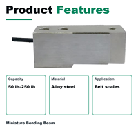 HCE Miniature Bending Beam Vishay MBB Load Cell Akurasi 0,05% Output Analog Dari 50lb hingga 250lb untuk Timbangan Sabuk