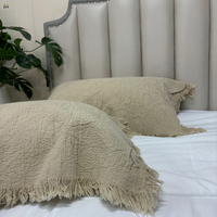 Housse de coussin carrée créative en chanvre épaissi, confortable, style simple, pour canapé, avec pompons