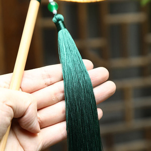 Abanico Redondo de Bambú y Seda de Color Natural, Impreso con Diseño Floral, Abanico Tradicional Chino para Hanfu, Enrollable y Práctico - Product Image 3