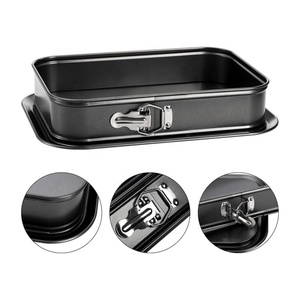 Không dính Cheesecake <span class=keywords><strong>Pan</strong></span> <span class=keywords><strong>springform</strong></span> bánh pan14 x 9 inch lớn hình chữ nhật Bánh <span class=keywords><strong>Pan</strong></span> với có thể tháo rời dưới màu đen bakeware - Product Image 2