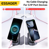 ESSAGER ES-X93 1M 2M 2 in 1 Kabel Data Pengisian Cepat USB Type C ke C IP Phone 3A 60W Teranyam, Kompatibel Dengan Android iPhone