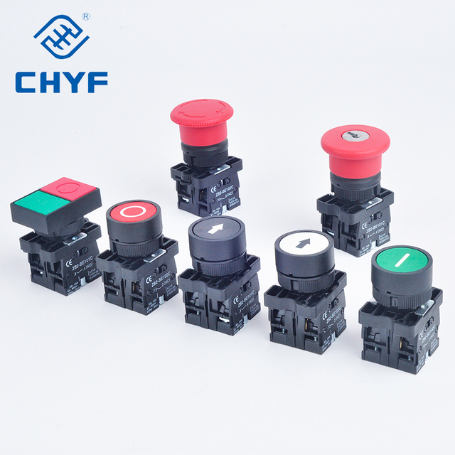 22mm Rotary Selector Switch 2 Position Self Locking Knob Switch with Contact Block for Industrial Control Panel Machine