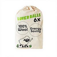 Lot de 6 boules de séchage en laine biologique réutilisables, alternative au conditionneur de linge, réduisent le temps de séchage pour les doudounes