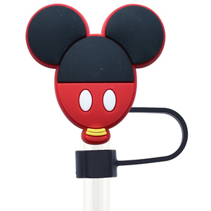 Tapa de silicona personalizada al por mayor con diseño de dibujos animados, cubierta antipolvo reutilizable para pajitas, adecuada para accesorios de bar. - Product Image 3