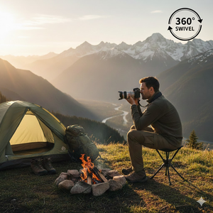 Aluminium portable d'extérieur en alliage 360 °   Chaise pliable rotative légère pour le camping, la pêche, la randonnée, le pique-nique - Product Image 5