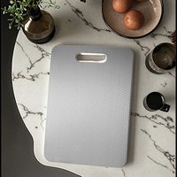Planche à découper en acier inoxydable nid d'abeille pour la maison, côtés avant et arrière, adhésive, antidérapante, antibactérienne, pour accrocher les couteaux