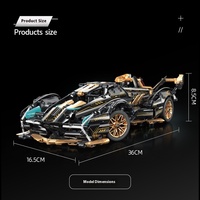 Bloques de Construcción de Coches de Carreras, Modelo de Superdeportivo, Juguete de Control Remoto para Niños, Piezas Pequeñas de Plástico ABS, Edad 8+, Unisex
