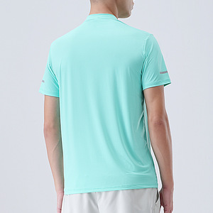 T-shirt sport en maille respirant à séchage rapide, à col rond, uni, en polyester, fin, pour homme, pour l'été - Product Image 3