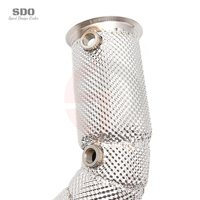 Downpipe Knalpot Katalis Baja Tahan Karat 304 SD 1.5mm untuk McLaren GT 4.0T 2019-2023 100/200/300Cell Tahan Suhu Tinggi Dengan Pelindung Panas