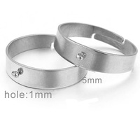 Base de bague ouverte en acier inoxydable en gros avec boucle, réglable, pour la fabrication de bijoux DIY
