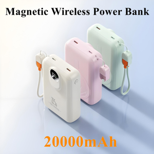 Power Bank Magnetico Wireless Portatile ad Alta Capacità 20000mAh, Caricatore PD20w a Ricarica Rapida con Cavo Integrato e Cordino <span class=keywords><strong>per</strong></span> <span class=keywords><strong>Smartphone</strong></span> - Product Image 6