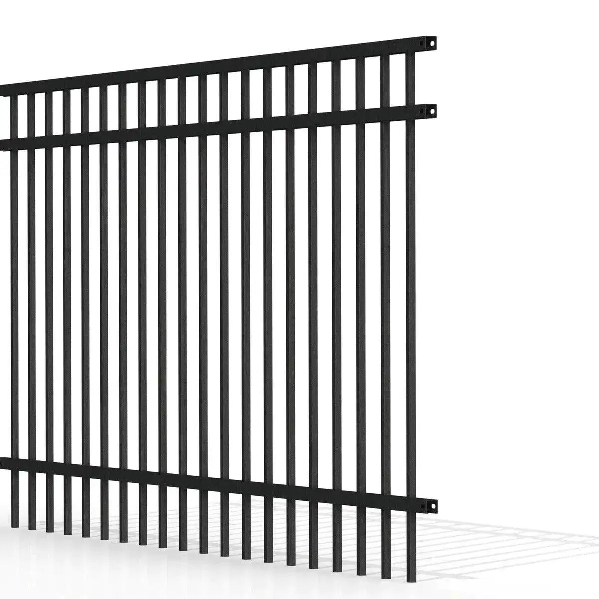 Özel çelik çit panel 6 ft açık siyah metal çit panelleri galvanizli çinko 6x8 çelik kazık çit paneller