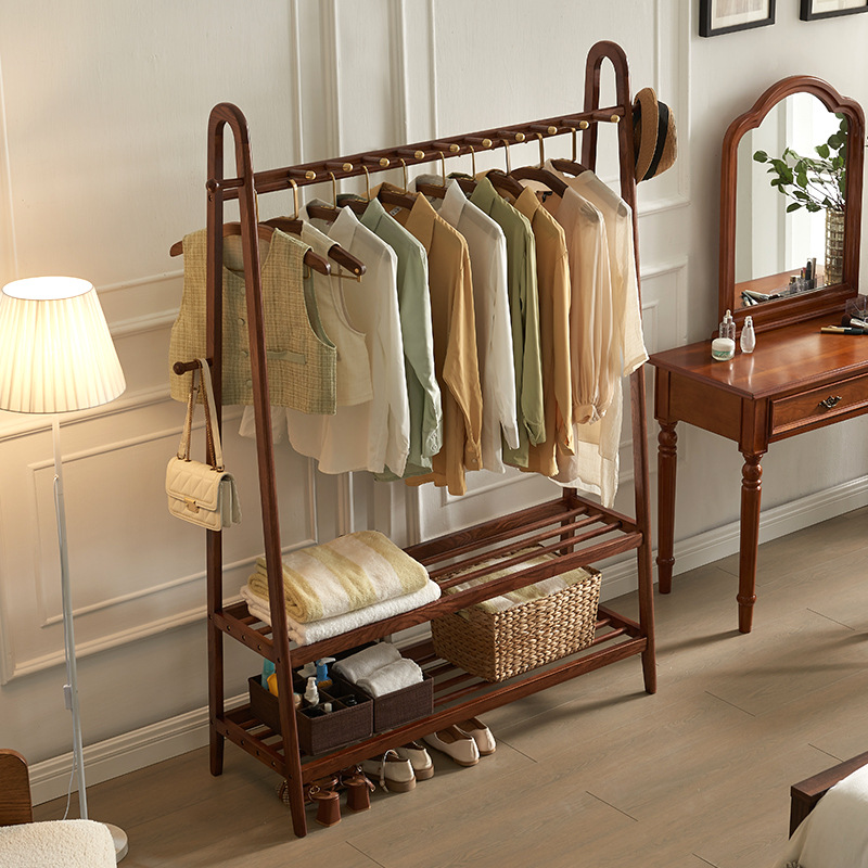 Solid Wood Wooden Hanger Stand Design Wooden Clothes Rack New