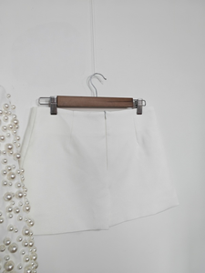 A10902 शरद फ्रेंच सुरुचिपूर्ण ठोस रंग महिलाओं के सूट सेट भारी बेडेड ब्लेज़र टॉप सीधे-लाइन स्कर्ट - Product Image 5