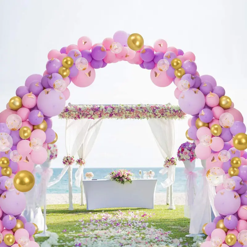 Kit de arco de guirnalda de globos de látex para boda, arco de globos de boda, hada del arco, San Valentín, color rosa púrpura, 50 juegos como la descripción del producto