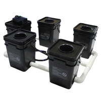 Système de culture hydroponique automatique avec irrigation goutte à goutte pour serre de jardin, 27L, 4 sites, RDWC, système de seaux en plastique pour hydroponie intérieure