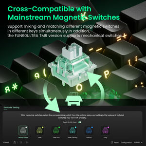 Clavier mécanique sans fil FUN60 Ultra TMR/HE avec touches PBT Cherry magnétiques, 61 touches, rétroéclairage RGB, faible latence RT0.01 - Product Image 2